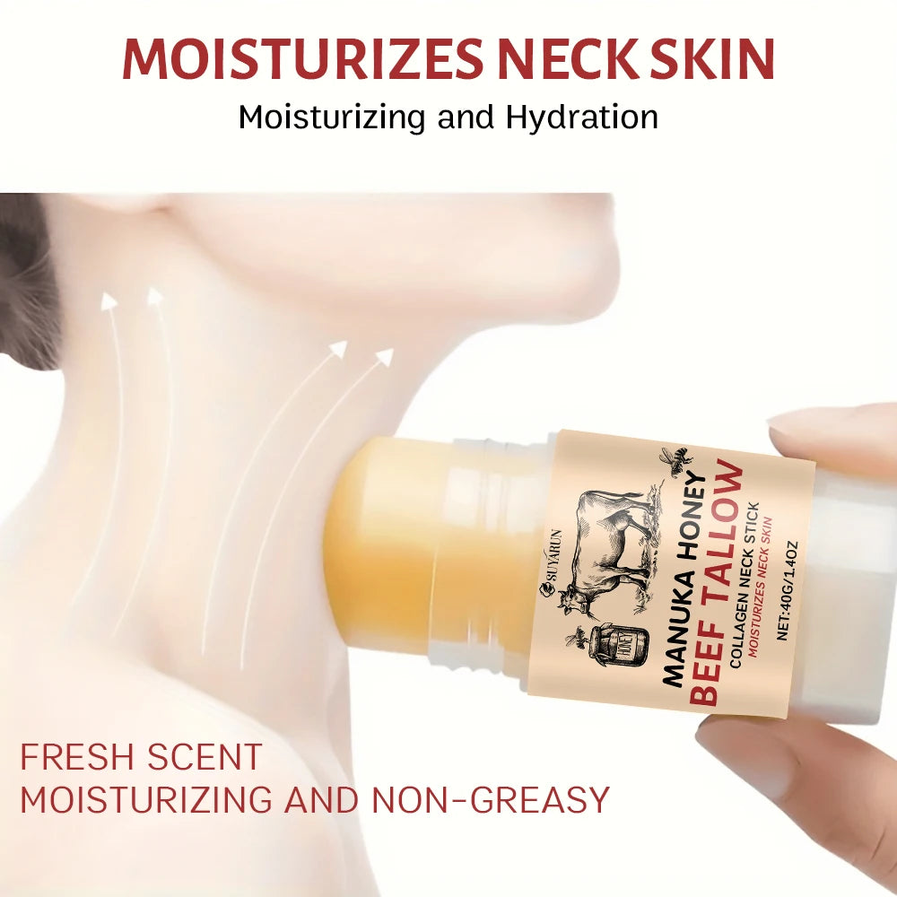 SUYARUN Honey Tallow Neck Care Cream Stick – Deep Moisturizing & Nourishing for Dry Rough Neck Skin