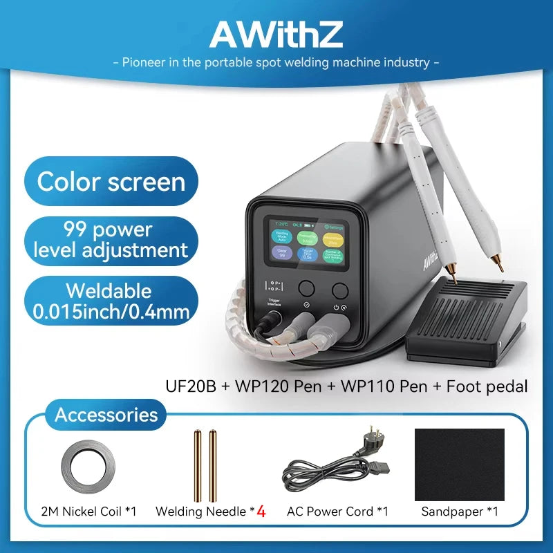 AWithZ UF20B Spot Welder Super Farad Capacitor Spot Welding Machine 18650 Lithium Battery DIY Nickel Sheet Welding Machine EU