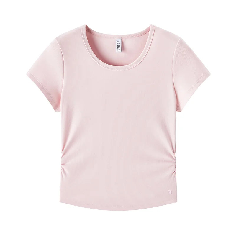 Semir Short Sleeve T-Shirt Women Cropped Slim Fit Shoulder Fit Design 2026 New Summer Embroidered Top Versatile for Chic Outfits