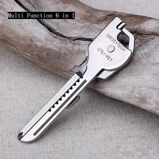 Multi Function Pocket Tool 6 In 1 Keychain Screwdriver Bottle Opener EDC Utility Outdoor Survival Rescue Folding Plier KeyRing