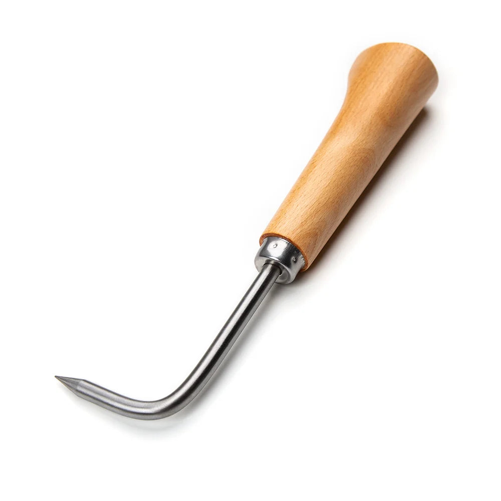 Bonsai Root Hook Tool - 23cm Alloy Steel with Wooden Handle