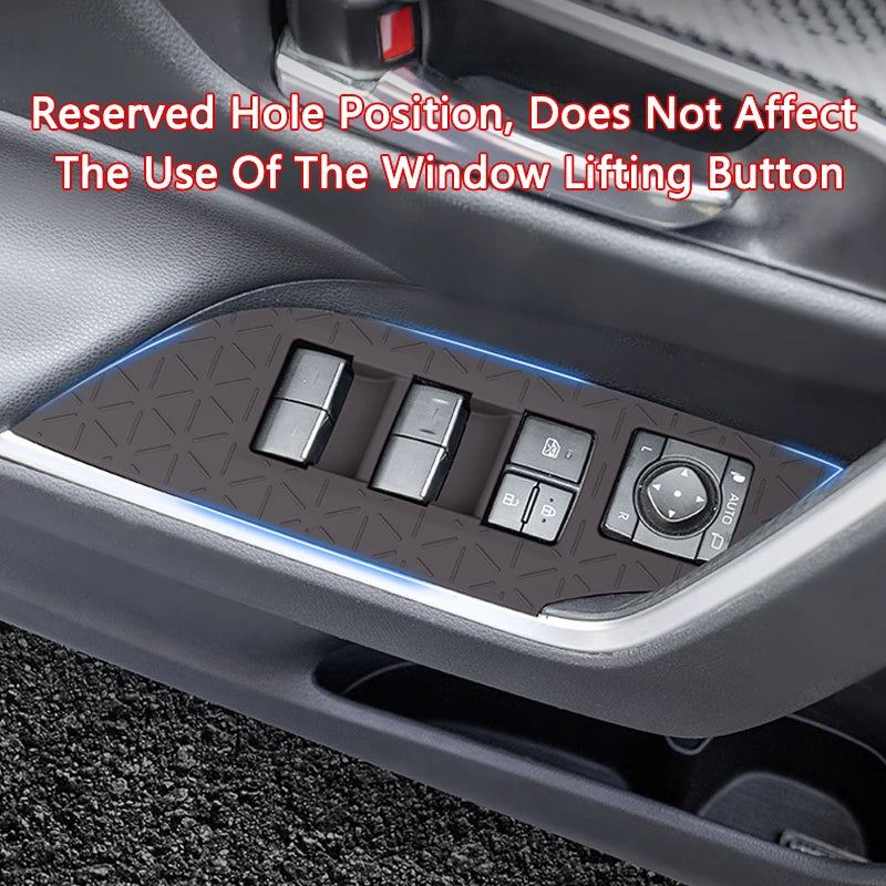 Car Window Lift Button Panel Silicone Mat Protect Anti-slip Door Button Panel Pad Fit For Toyota RAV4 20-25 Interior Accessories