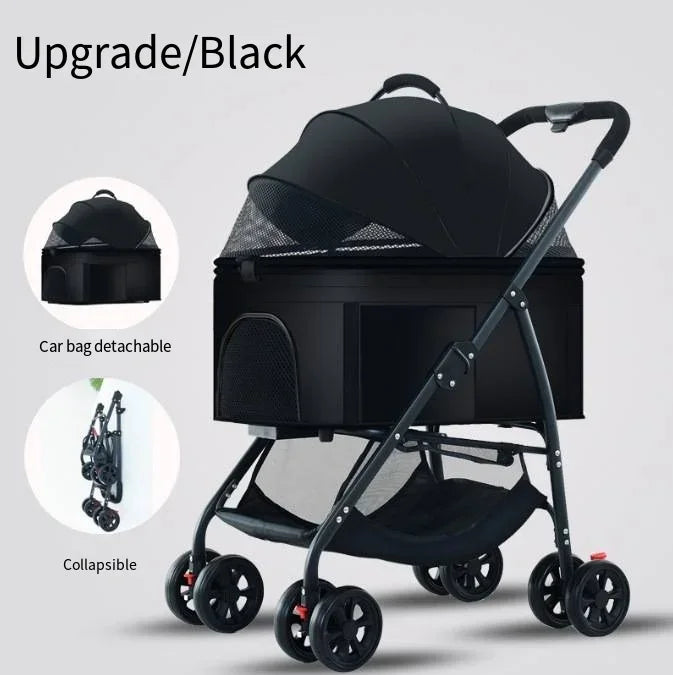 3-in-1 Folding Pet Stroller - Lightweight Travel Cart for Dogs – photo 8