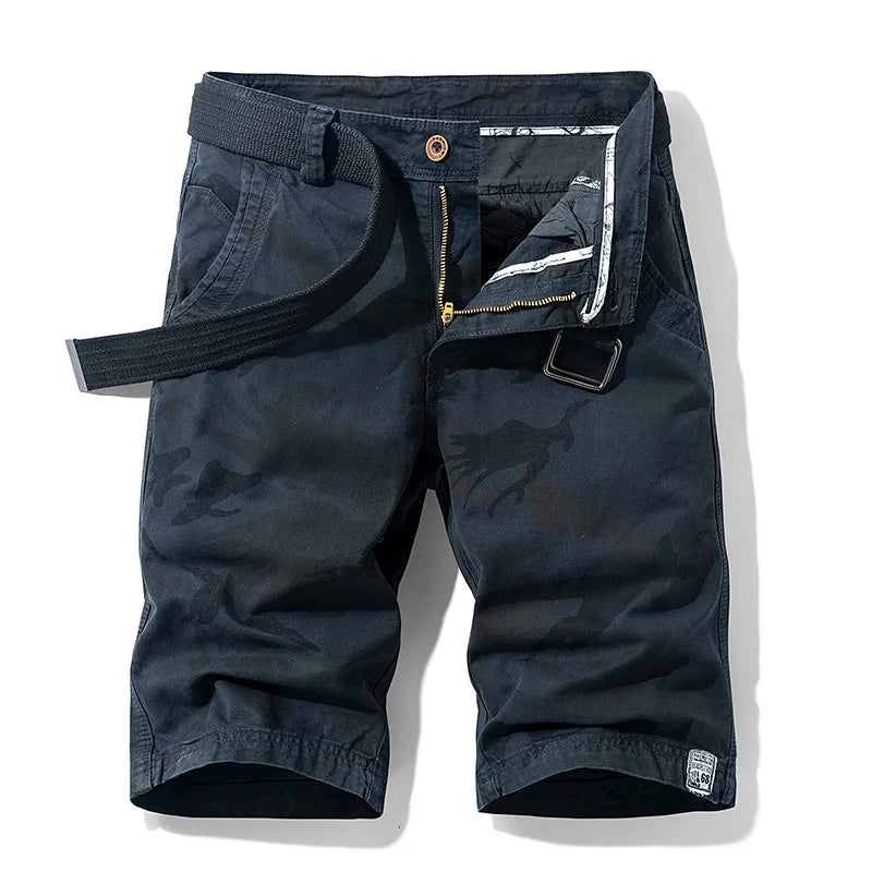 Men's Cargo Camouflage Shorts — Cotton Multi-Pocket Casual Beach Shorts