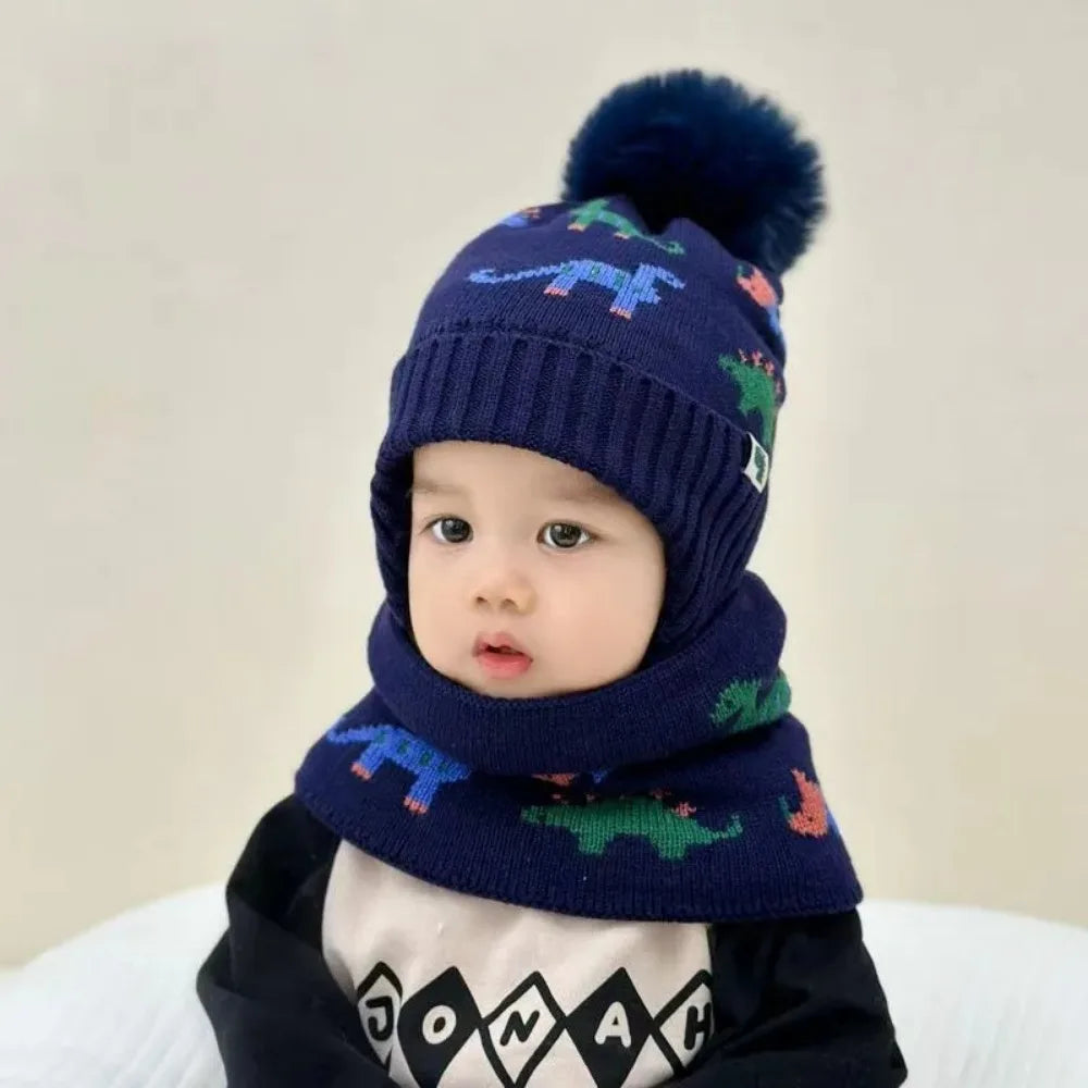 Kids Ear Flap Beanie & Scarf Set - Soft Knit Winter Hat 2 Piece - photo 4