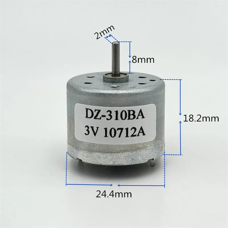 Micro 24mm Round RF-320CA DZ310BA DC 3V-6V 3.7V 5V Mini Electric Motor Low Speed Mute for Toy Model Home Appliance