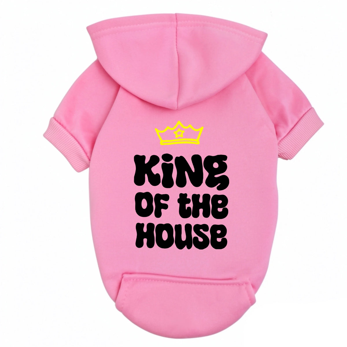 King of the House Dog Hoodie - Funny Crown Print Pet Sweatshirt - photo 2