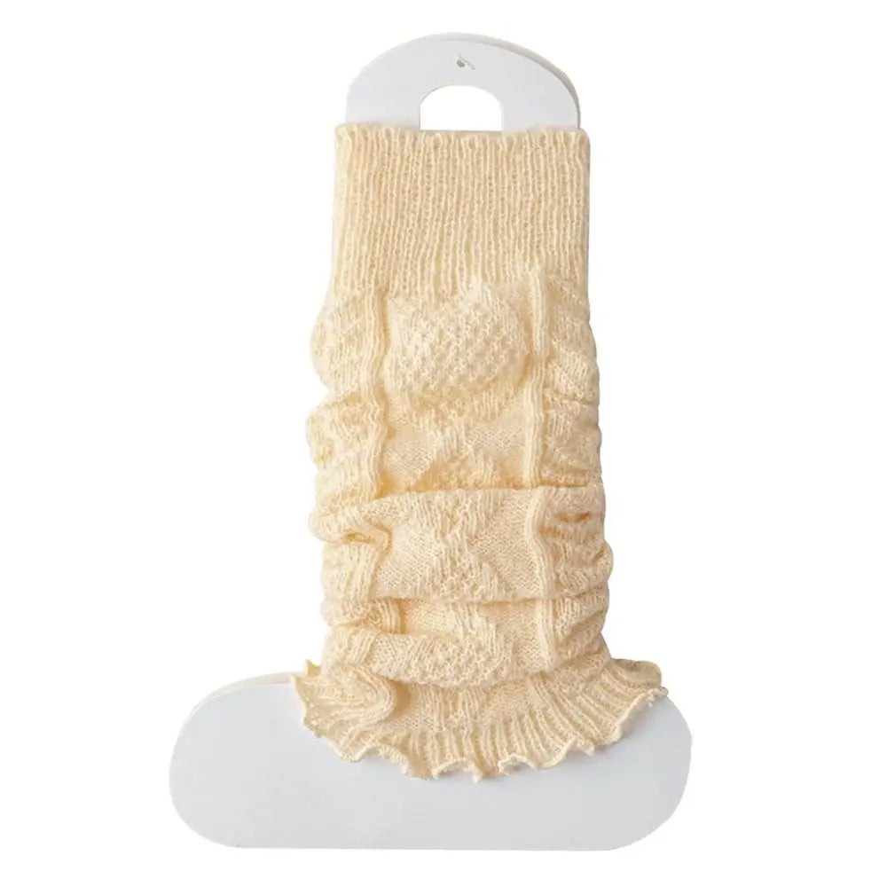 Women's Short Knit Leg Warmers - Boot Cuffs in Grey & Khaki - photo 29