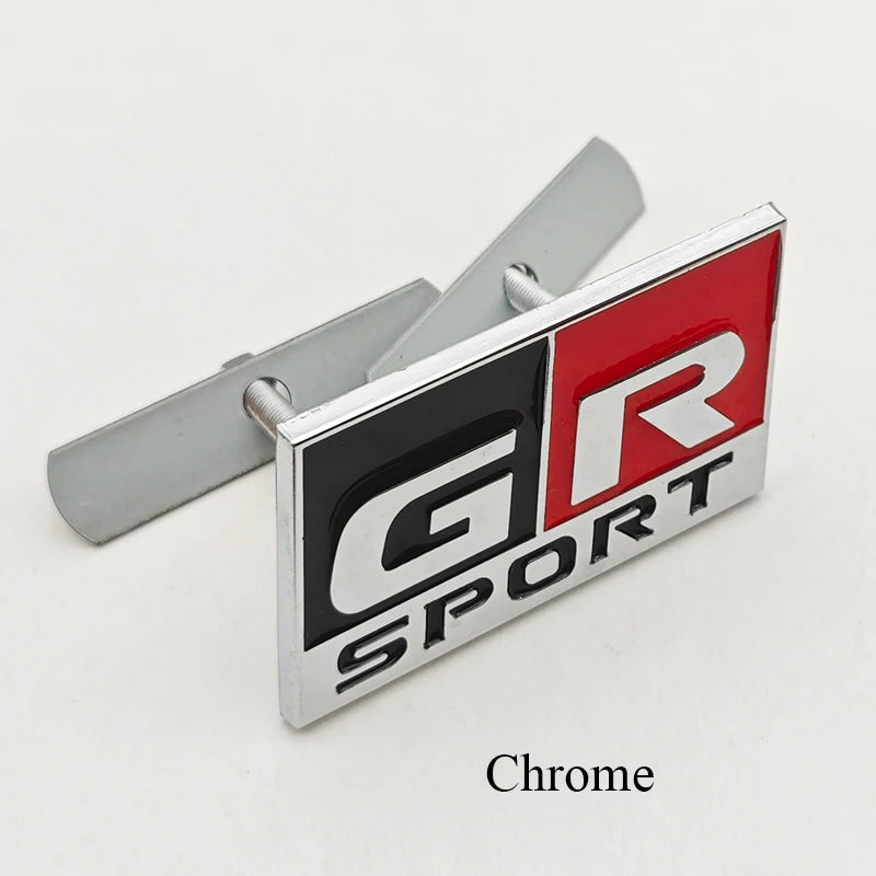 3D Metal Car Sticker GR SPORT Logo Fender Side Badge Rear Trunk Front Grille Emblem For Toyota Alphard Avensis Prius Crown Yaris