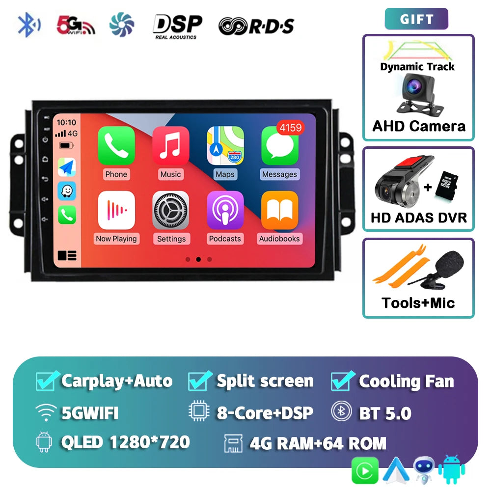 Car Stereo with Apple CarPlay & Android Auto, Compatible with Chery Tiggo 3 3X & Tiggo 2 (2016-2020)