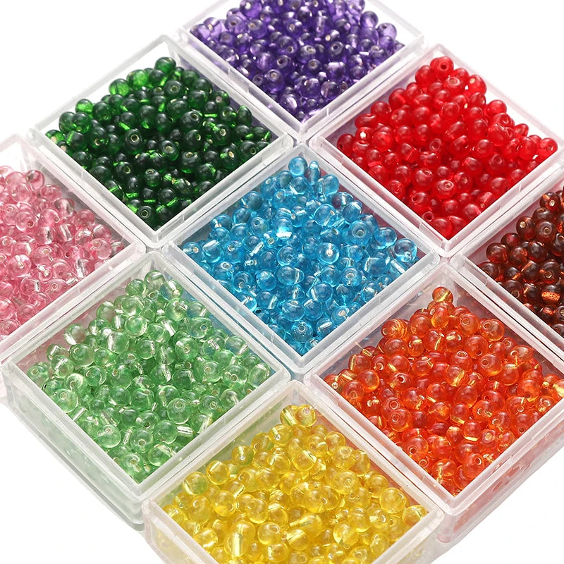 110pcs 4mm Silver Lined Seed Beads Water Drop Shape Czech Glass Beads For DIY Jewelry Making Crafts Charms Bracelets Accessories