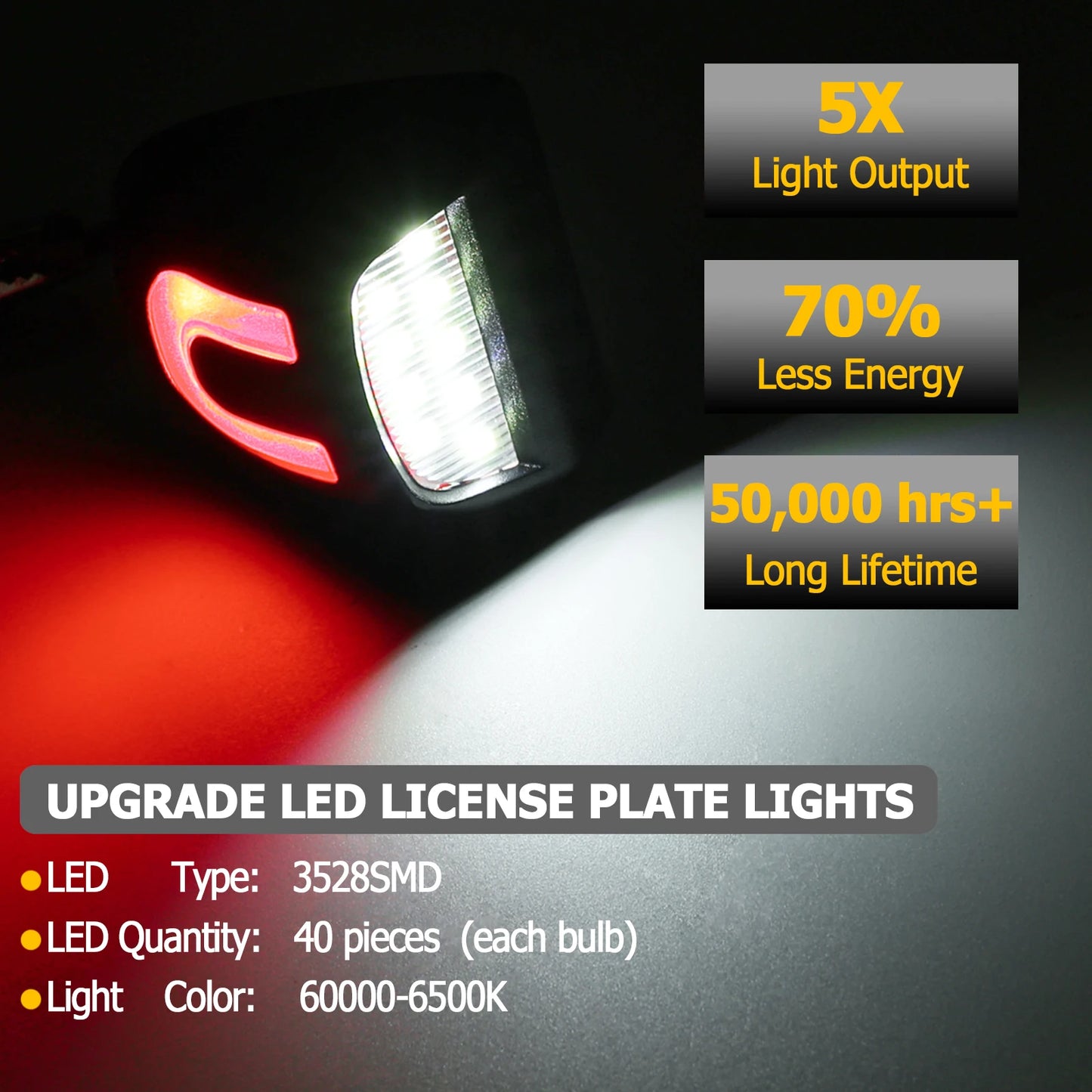 For Chevy Silverado 1500HD 2005 2006 Silverado 3500 2006 2010 Tuning Part 6000K Truck Pickup License Plate Light Accessories DOT