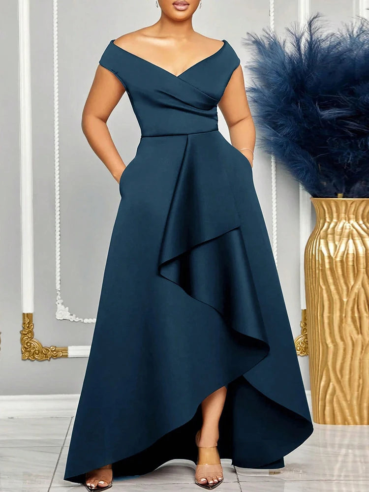 Off-Shoulder Evening Maxi Dress – Wedding & Bridesmaid