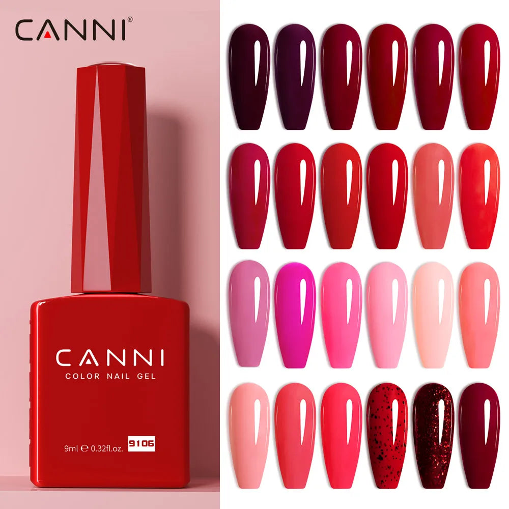 CANNI Gel Nail Polish TPO/HEMA FREE Gorgeous Christmas Red Color Winter Nails Full Coverage Soak Off UV LED Semi Permanent Gel