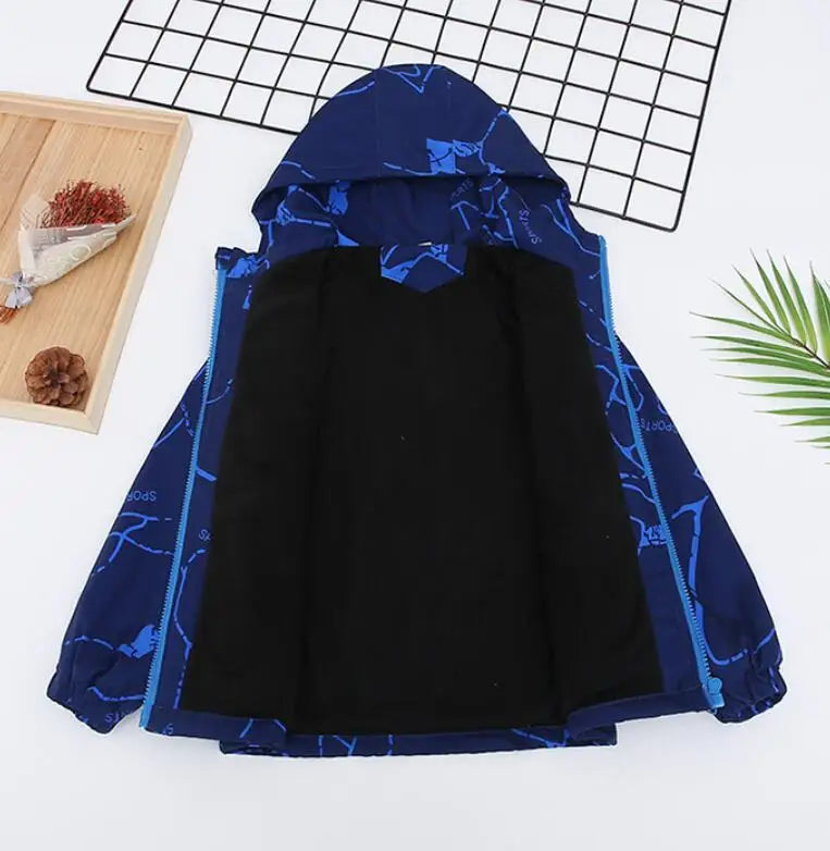 Boys Hooded Windbreaker Jacket - Thick Winter Outdoor Coat - photo 7