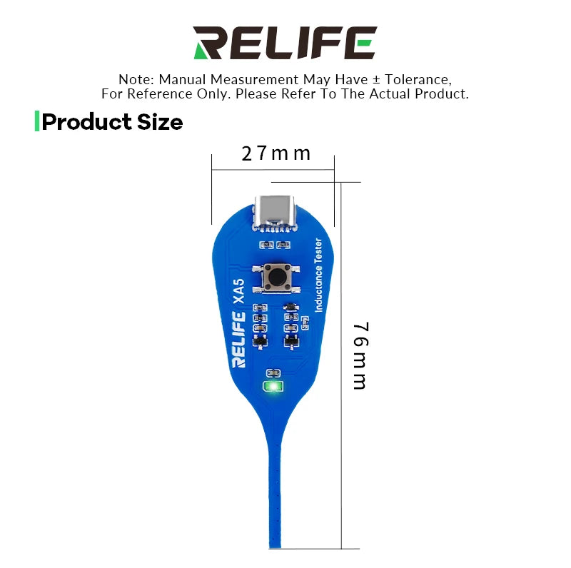 RELIFE XA5 Inductance Tester Electromagnetic Non-Contact Fault Detection for Phones PCB Motherboard Repair Diagnostics Tool
