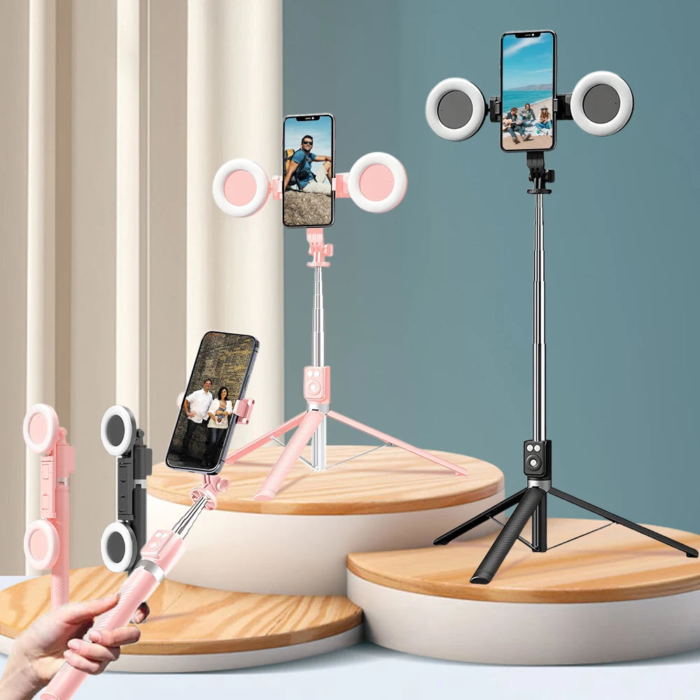 Multi-functional Selfie Stick Magnetic Mobile Phone Holder Live Broadcast Portable Anti-shake Handheld