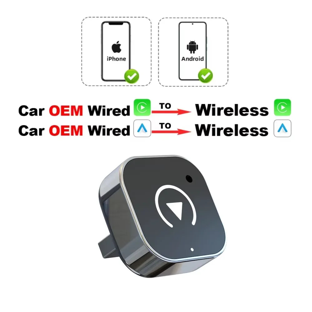 Super Mini CarPlay AI Box — Wired to Wireless CarPlay & Android Auto, 5GHz WiFi, Plug and Play