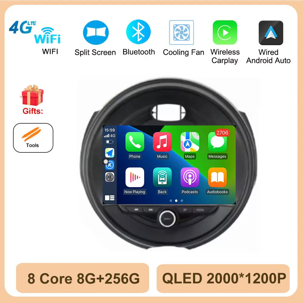 Car Stereo with Apple CarPlay & Android Auto, Compatible with Mini Cooper F54 F55 F56 F60