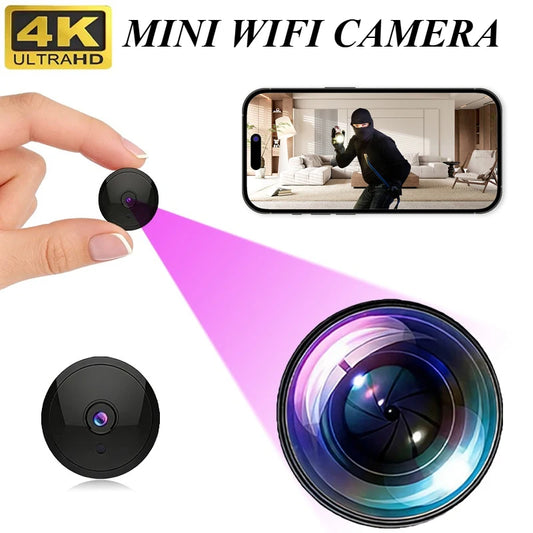 4K Mini WiFi Camera - Home Security & Baby Monitor with Phone View