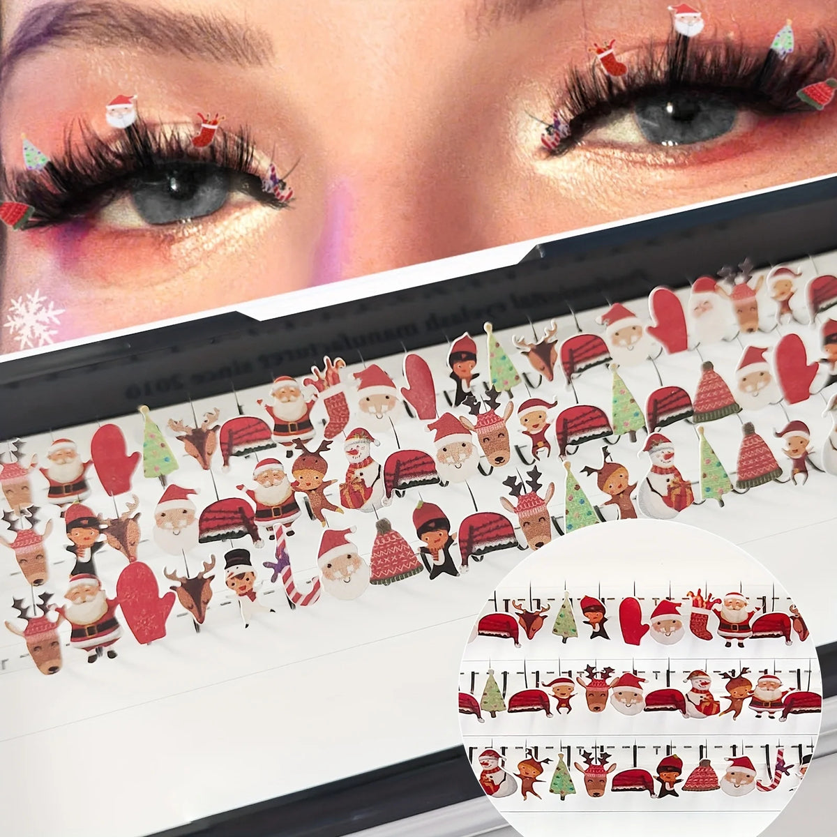 Honey Eyelash DIY Christmas Eyelashes Extensions Glitter A/M Snowflake Eyelashes False Lashes 10-15mm