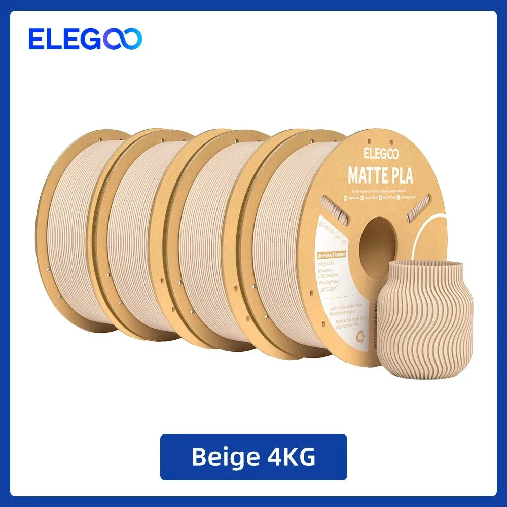 ELEGOO Matte PLA Filament 1KG,1.75mm FDM 3D Printer Filament Dimensional Accuracy +/- 0.02mm, 1kg Carboard Spool (2.2lbs)