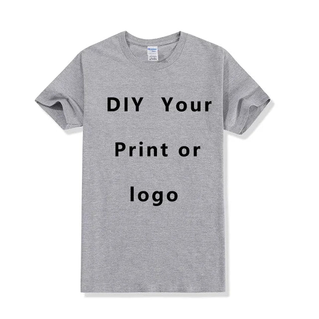 EU size 100% pure cotton custom T-shirt front and back team school uniform store logo text photo for men's personalized high-end