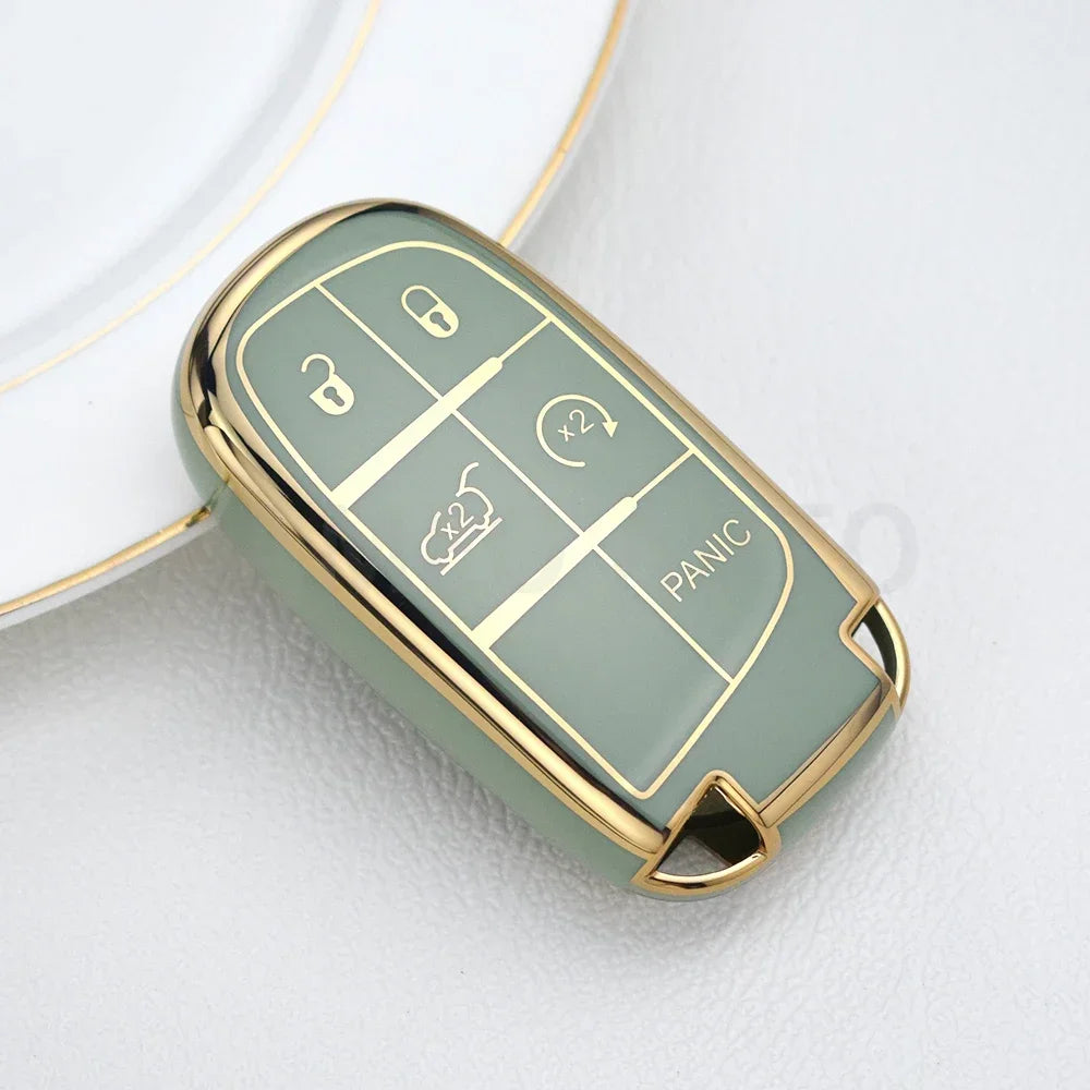 TPU Key Fob Case Cover for Jeep Grand Cherokee, Chrysler 300C, Dodge RAM (5-Button)