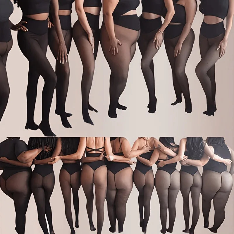 Women's Fleece-Lined Sheer Tights, Thermal Leggings
