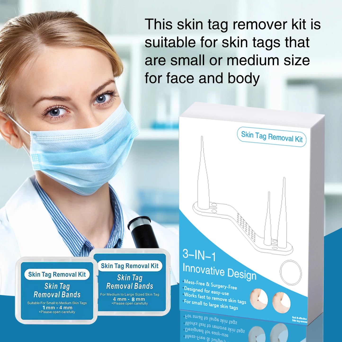 2 IN 1 Auto Micro Skin Tag Remover Device Standard And Micro Skin Tag Removal Kit Adult Mole Wart Remover Face Care Beauty Tools