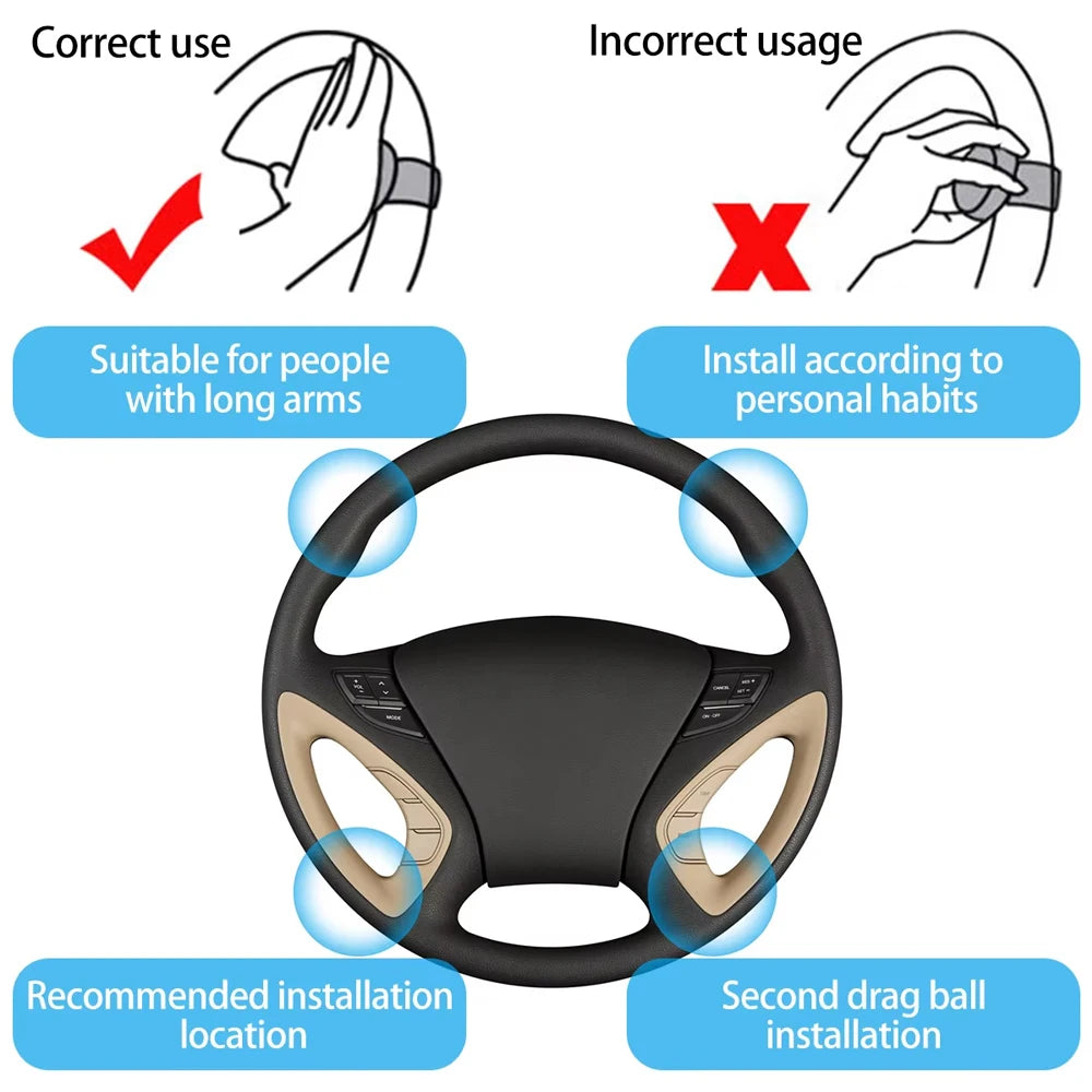 Steering Wheel Booster Car Turning Steering Wheel Ball Handle with Spinner Knob Rotating Steering Wheel Spinner Knob
