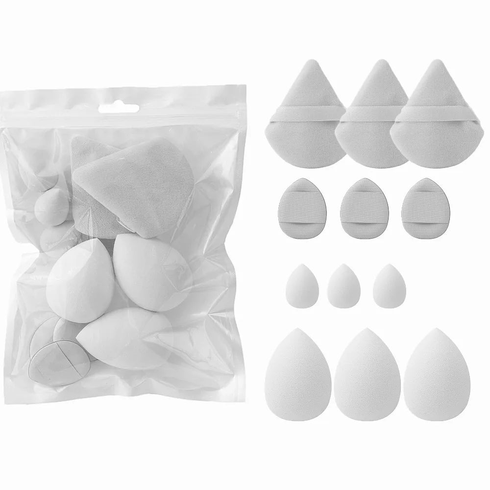 12pcs Soft All-Purpose Makeup Sponge Set 4Types Beauty Tools Beauty Egg Dry Wet Dual Use Powder Puff