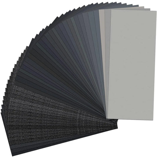 42Pcs Dry Wet Sandpaper Set, 120-3000 Grits, 9×3.6 Inch for Car Polishing, Wood Furniture Finishing & Woodworking Carving