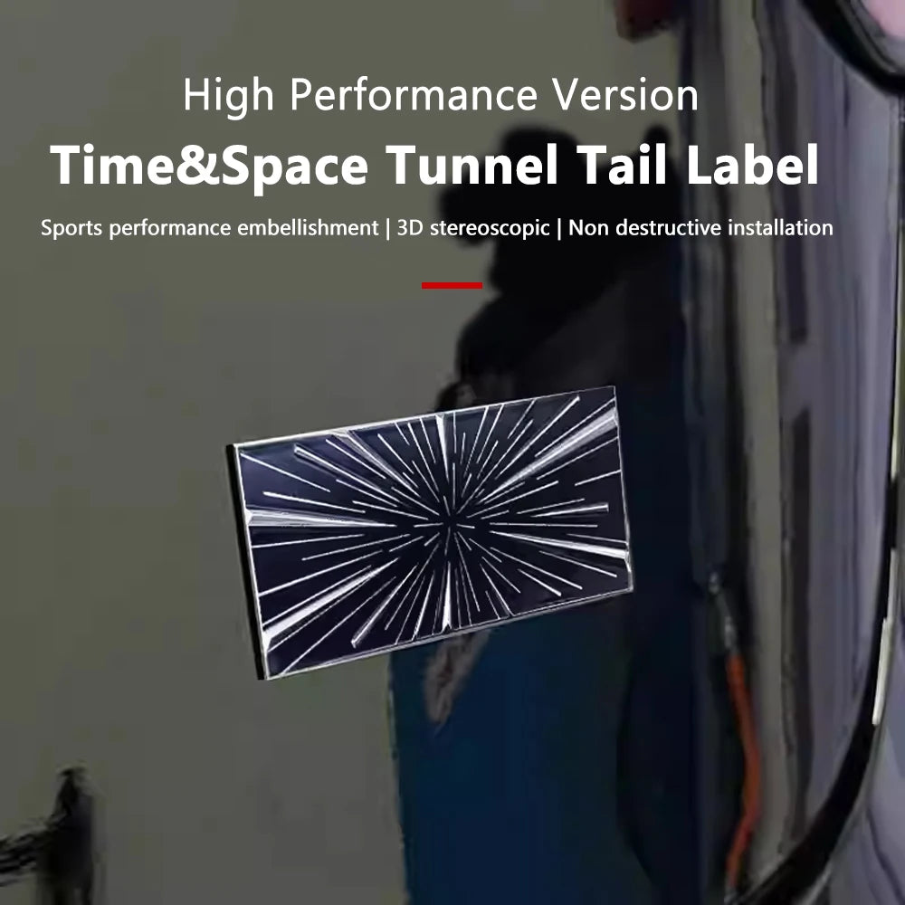 Time Space Tunnel Trunk Badge Emblem Decal – Aftermarket Design, Compatible with Tesla Model 3, Y, S, X