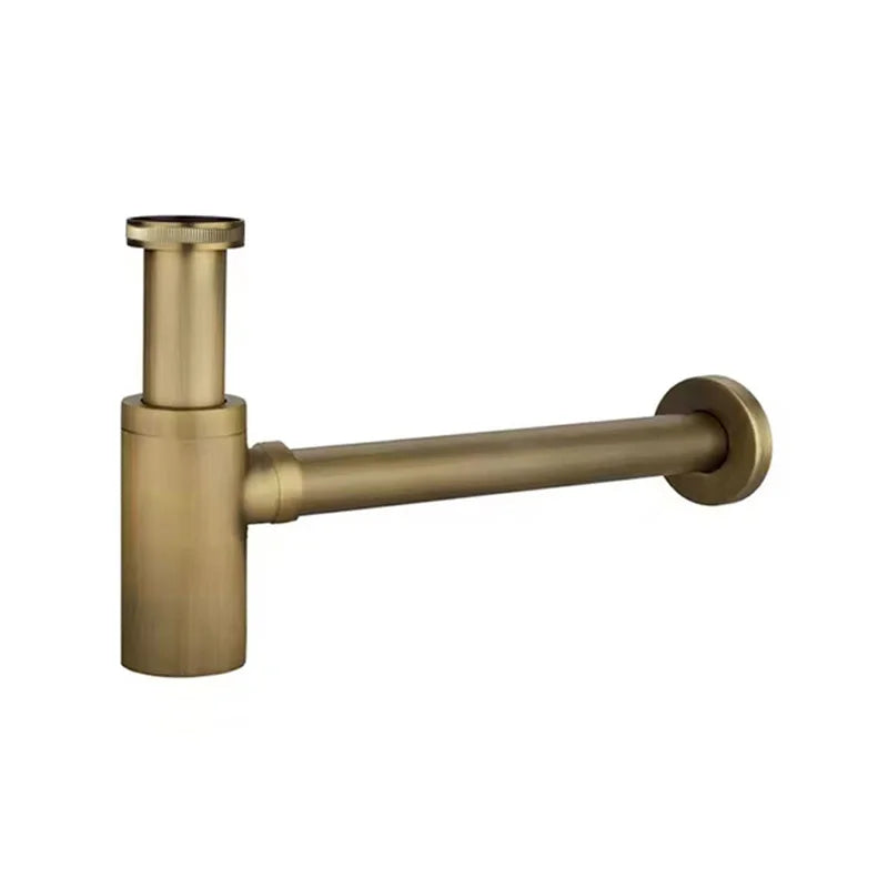 Wash Basin Bottle Plumbing P-Trap Bathroom Sink Siphon Drain Sewer Pipe Kit Luxury Matt Black High Quality Brass Body