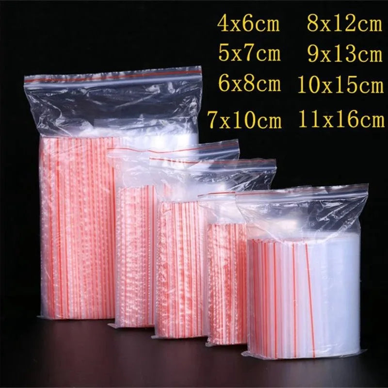 Thicken Clear Zipper Sealed Bags – Heavy-Duty Reclosable Plastic Storage Pouches for Jewelry, Food & Small Parts | Wholesale