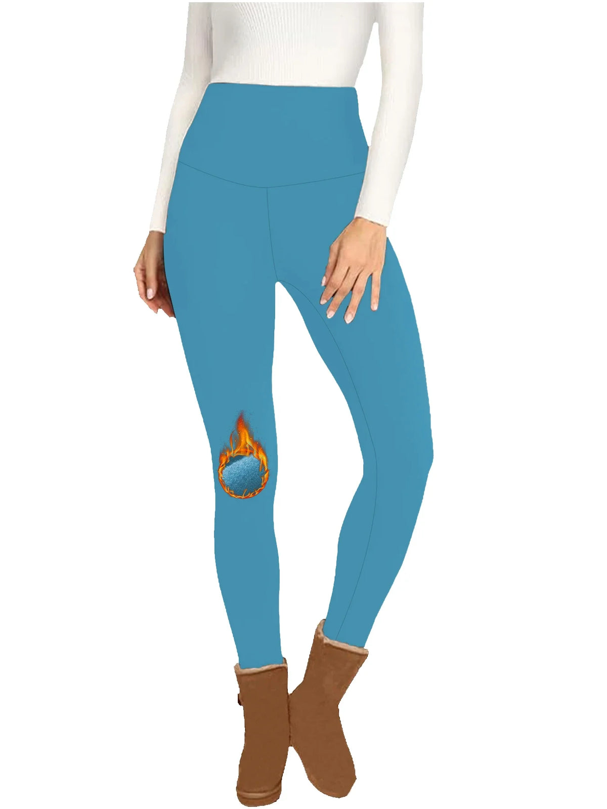 Women's Fleece Lined High Waist Yoga Leggings - Thick Workout Tights - photo 9