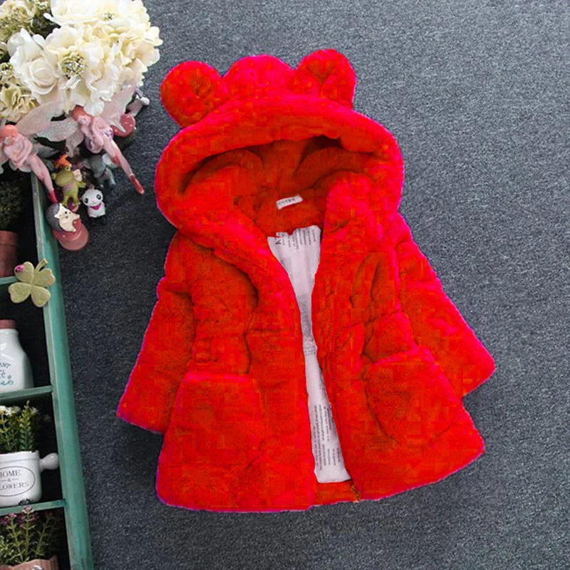 Girls Faux Fur Hooded Parka - Thick Warm Winter Coat for Toddlers - photo 4