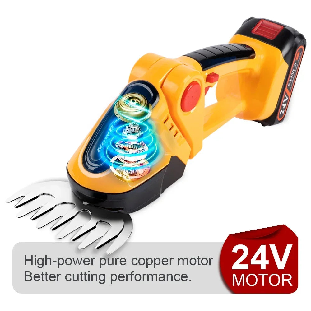 2-in-1 Cordless Hedge Trimmer & Grass Shear — 21V Battery Yard Tool