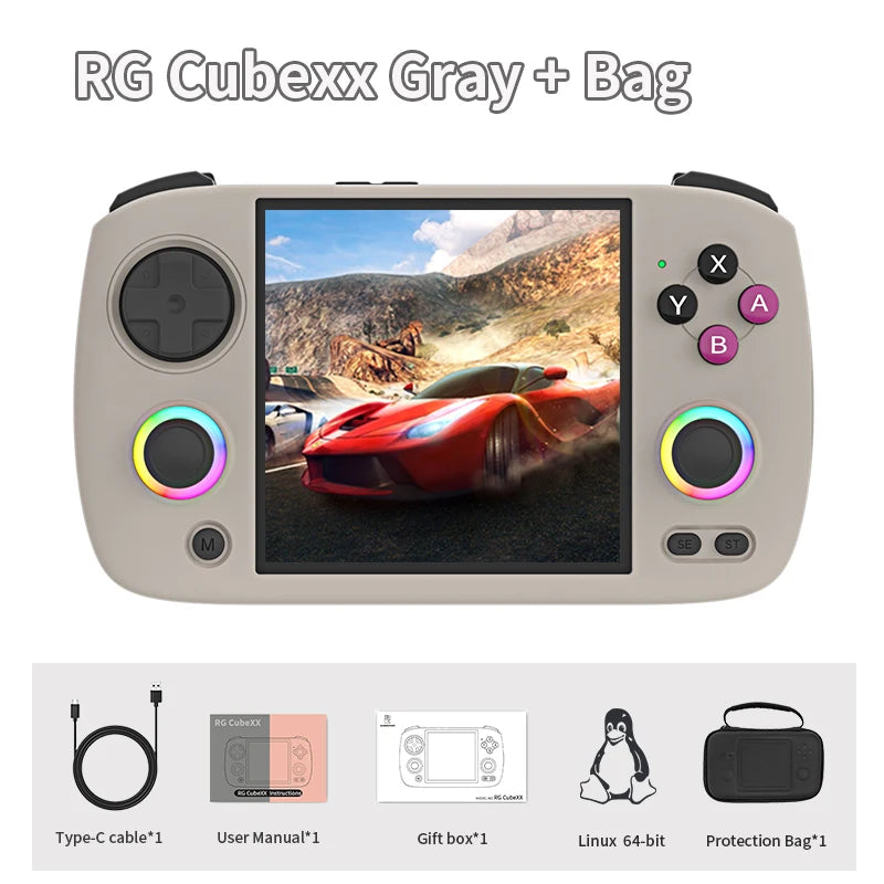 ANBERNIC RG CubeXX Retro Handheld Games Console Linux RGB Joystick Video Gaming Player Supports WIFI HD TV Connection RG Cube xx