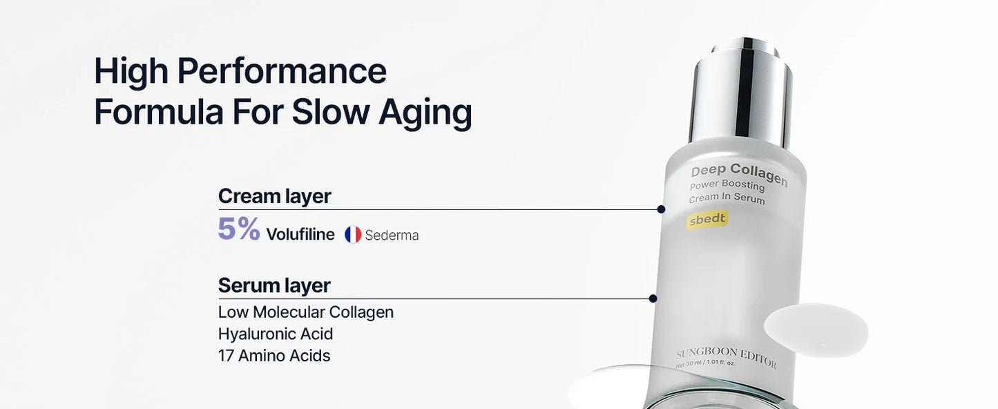 SUNGBOON EDITOR Deep Collagen Serum – Volufiline, Collagen & Niacinamide | Hydrating & Smoothing Korean Skincare