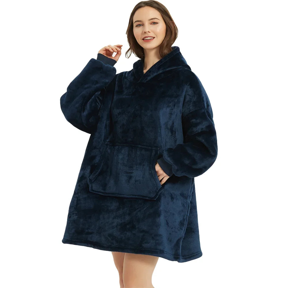 Oversized Wearable Blanket Hoodie - Fleece Pullover TV Blanket for Adults - photo 12