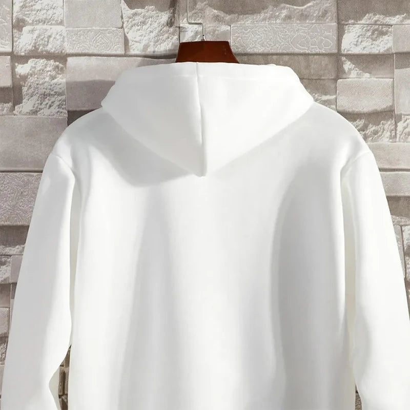 Men's Zip-Up Hoodie, Loose Fit Hooded Sweatshirt
