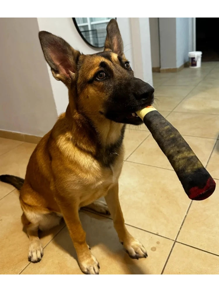 Squeaky Plush Cigar Dog Toy