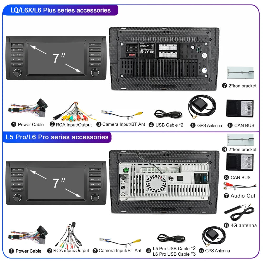 LEHX L6 2din Android14 Auto Carplay Car Radio Multimedia Stereo For BMW E53 5 Series E39 M5 1995-2003 Stereo autoradio gps 2 din