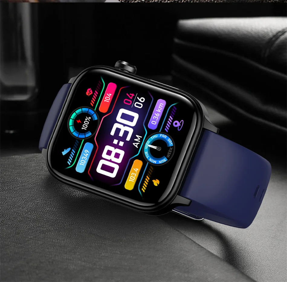 2026 New Al Science Diagnosis Blood Lipids Uric Acid Blood Oxygen Smart Watch Men ECG+PPG Voice Bluetooth Call Health Smartwatch