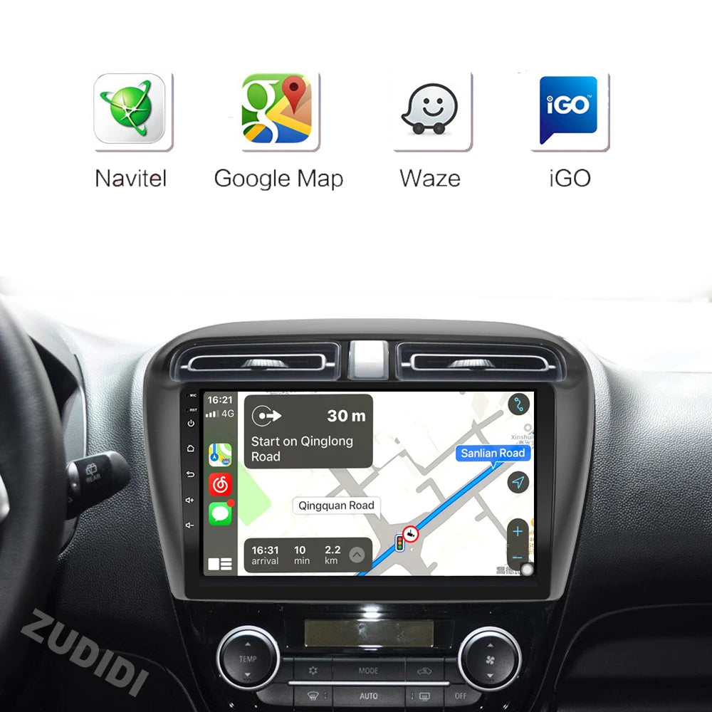 Car Stereo with Apple CarPlay & Android Auto, Compatible with Mitsubishi Mirage & Attrage (2012-2018)