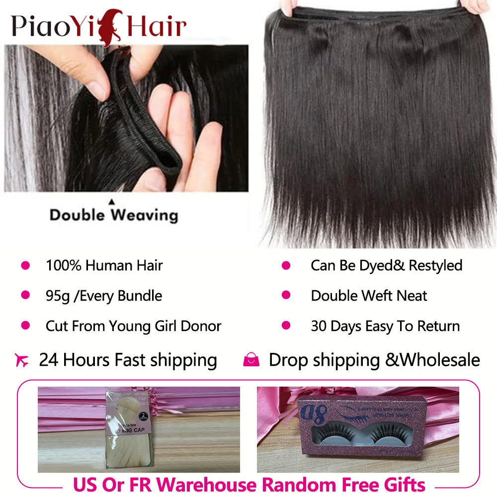 12A Straight Human Hair 100% Human Hair Raw 100% Raw Human Hair Bundles 20 22 24Inch Unprocessed Virgin Human Hair Extension Top Quality