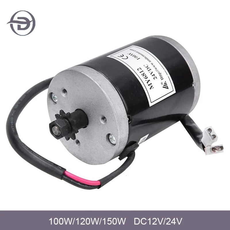 MY6812 150W 120w 100W DC 12V/24V high speed motor , small dc brush motor, Brush Motor with belt pulley for Electric Motor