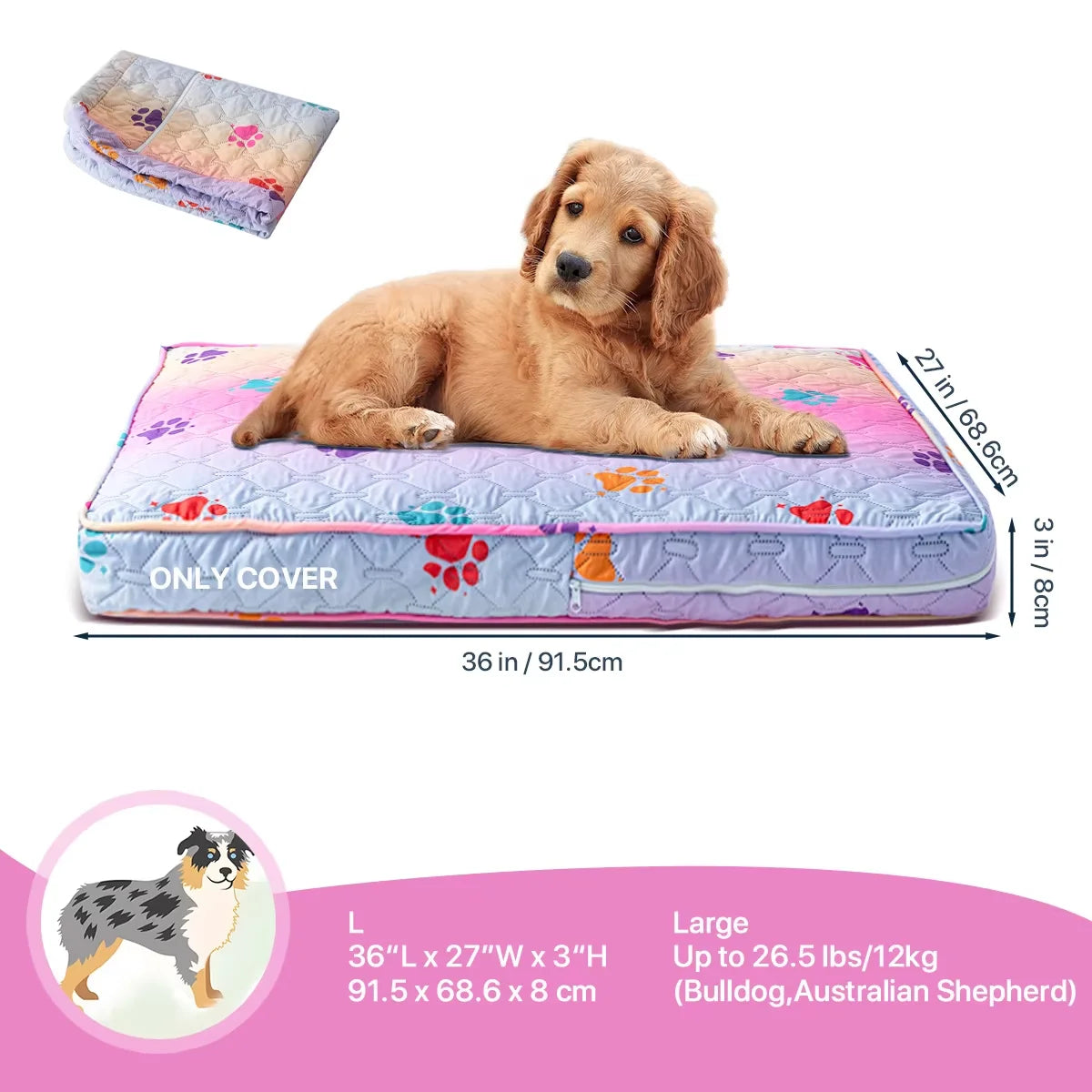 Brushed Dog Bed Cover - Waterproof Crate Pad Protector – photo 8